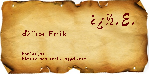 Ács Erik névjegykártya